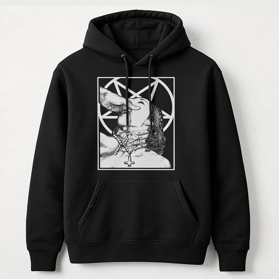 Gothic Occult Pentagram Hoodie | Dark Aesthetic Graphic Print | Premium Cotton Blend | Edgy Streetwear for Men and Women