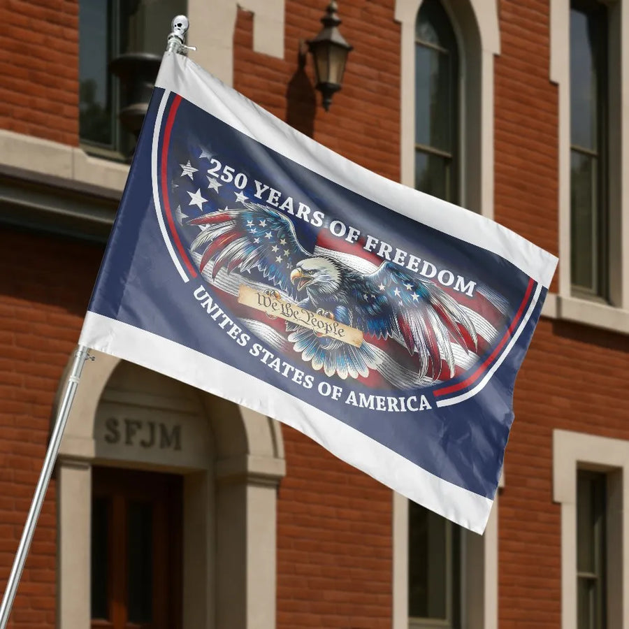 USA 250th Anniversary Flag | Patriotic Eagle We The People Design | Double-Sided Weatherproof Banner | Commemorative Collector's Gift for Patriots