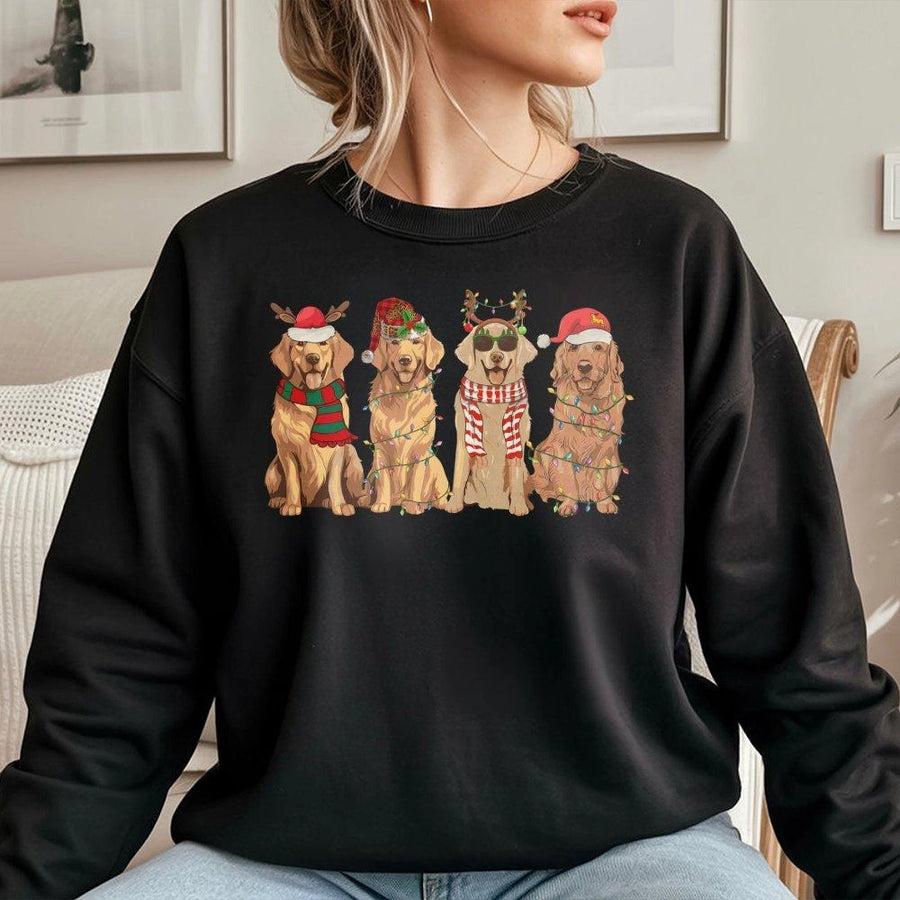 Golden Retriever Christmas Sweatshirt | Funny Festive Dog Graphic | Soft Cotton Blend | Holiday Gift for Dog Mom & Dog Lover
