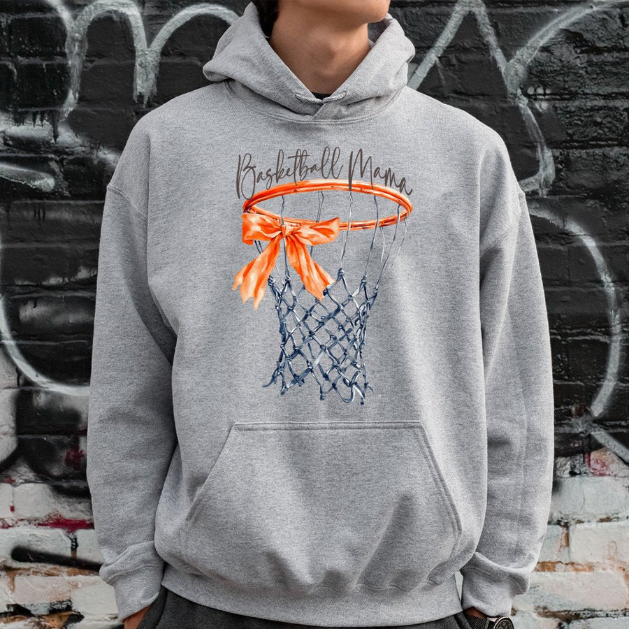 Basketball Mama Hoodie | Watercolor Sports Hoop Graphic | Premium Cotton Blend | Gift for Basketball Mom & High School Basketball Fan