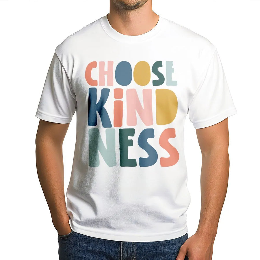 Choose Kindness T-Shirt | Colorful Retro Lettering | Premium Cotton Unisex Tee | Gift for Teacher Appreciation