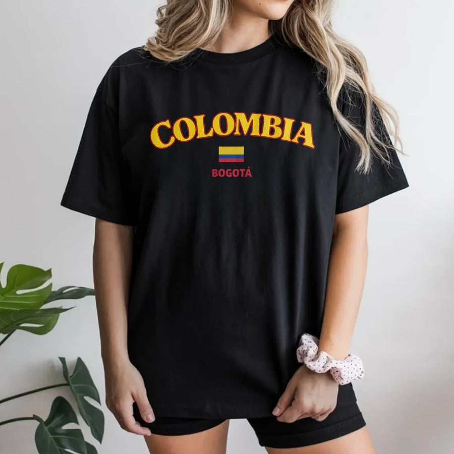 Colombia Flag T-Shirt | Vintage Colombian Pride Graphic | 100% Cotton Premium Tee | Travel Souvenir Gift for Colombian Roots Lovers