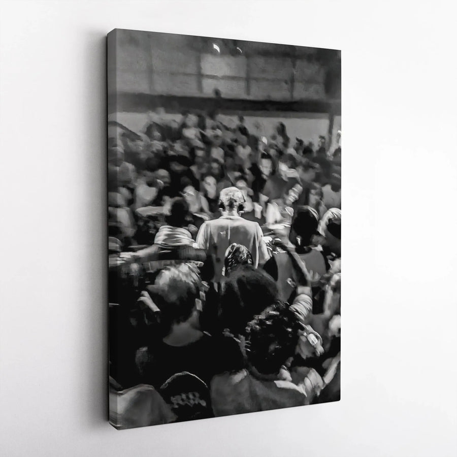 Crowd Street Photography Canvas Art | Black and White Urban Wall Decor | Premium 1.25" Gallery Wrap | Modern Home and Office Gift