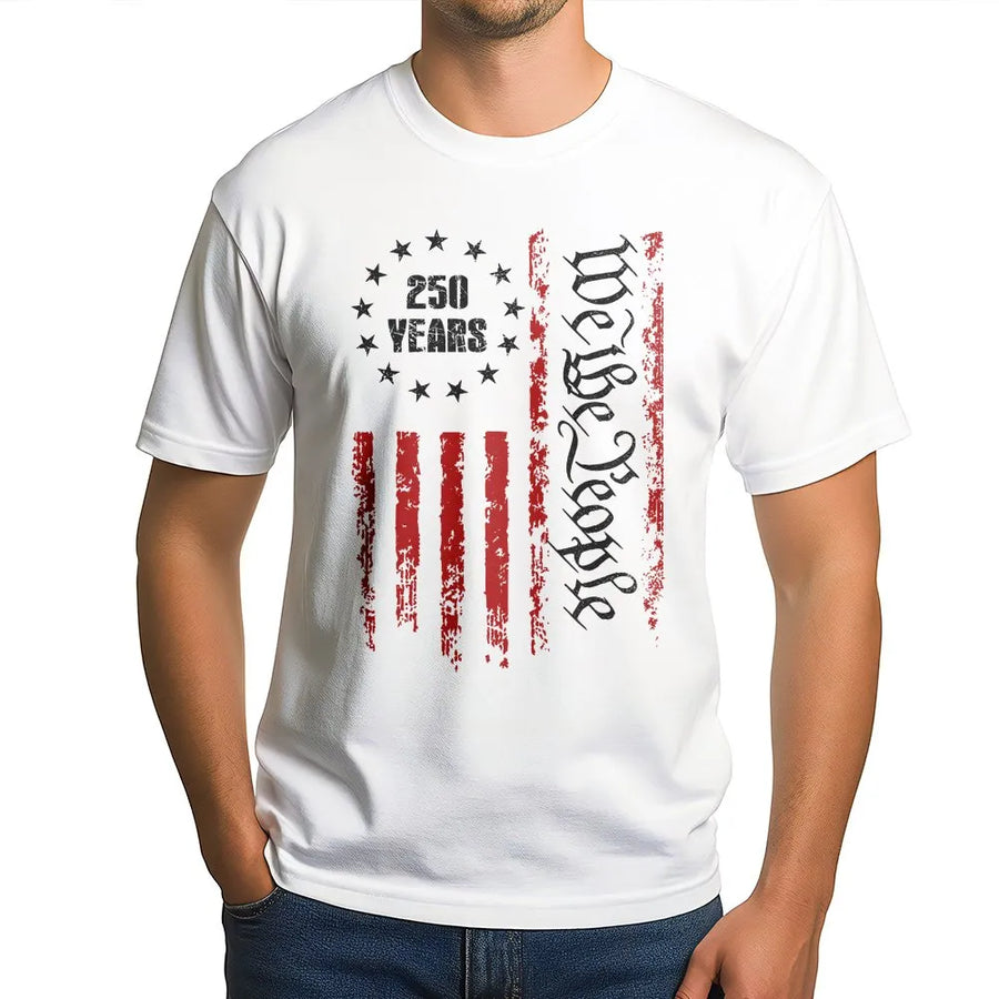 250th Anniversary T-Shirt | We The People American Flag Design 1776-2026 | Premium Soft Cotton Blend | USA Patriot Gift for Men and Women