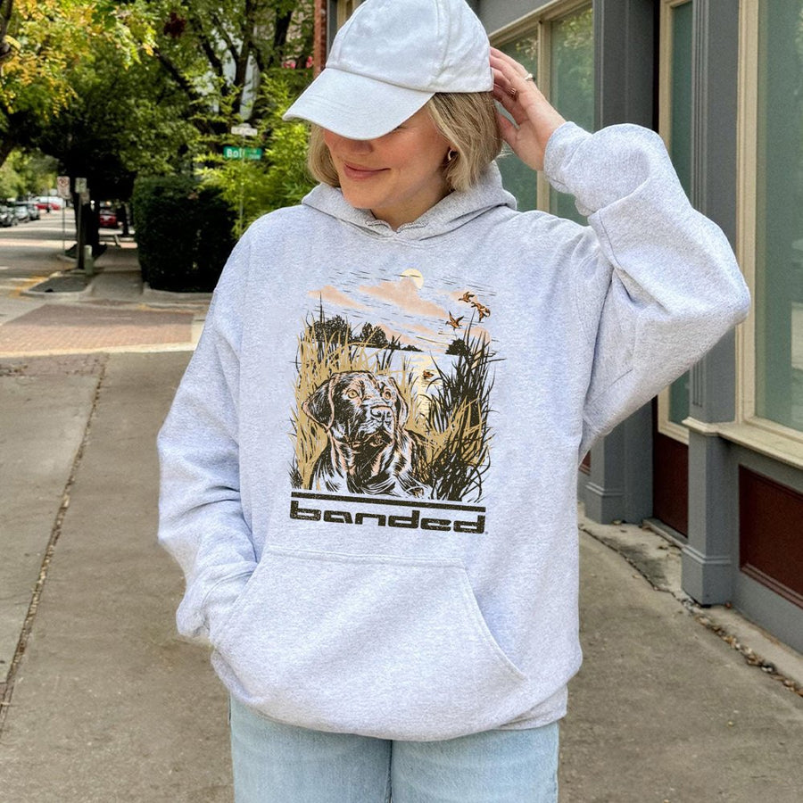 Labrador Duck Hunting Hoodie | Wildlife Retriever Graphic Design | Soft Cotton-Blend Premium Apparel | Outdoorsmen Waterfowl Gift