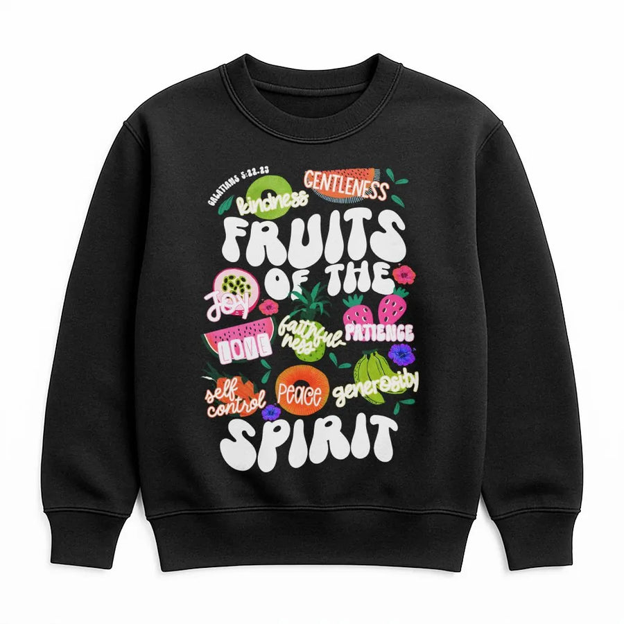 Fruit Of The Spirit Sweatshirt | Galatians 5:22-23 Bible Verse Design | Premium Cotton Blend Crewneck | Christian Faith Apparel Gift For Her