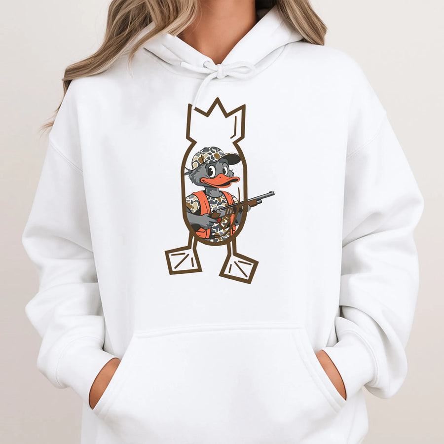 Duck Hunting Hoodie | Retro Camo Waterfowl Graphic | Premium Cotton Blend | Gift For Hunters And Outdoor Enthusiasts