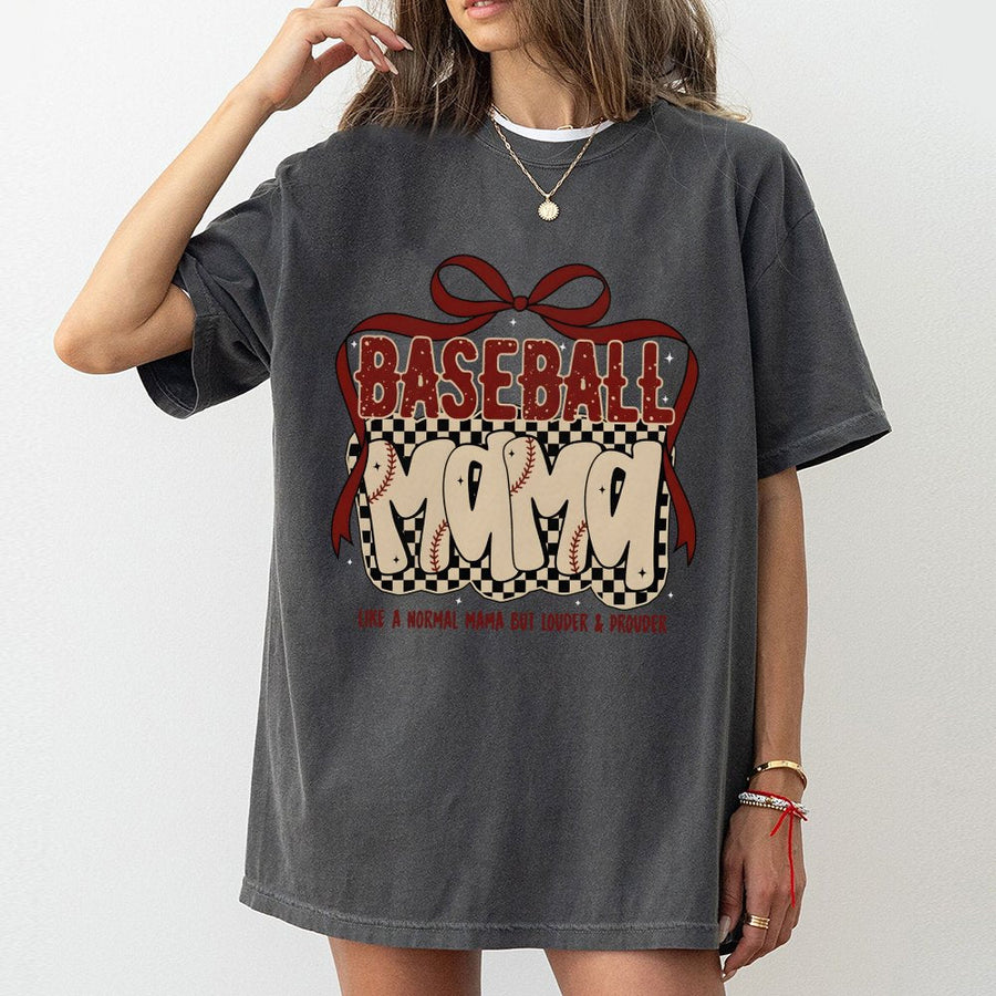 Baseball Mama T-Shirt | Louder & Prouder Game Day Design | Premium 100% Cotton | Gift for Baseball Mom and Sports Fan