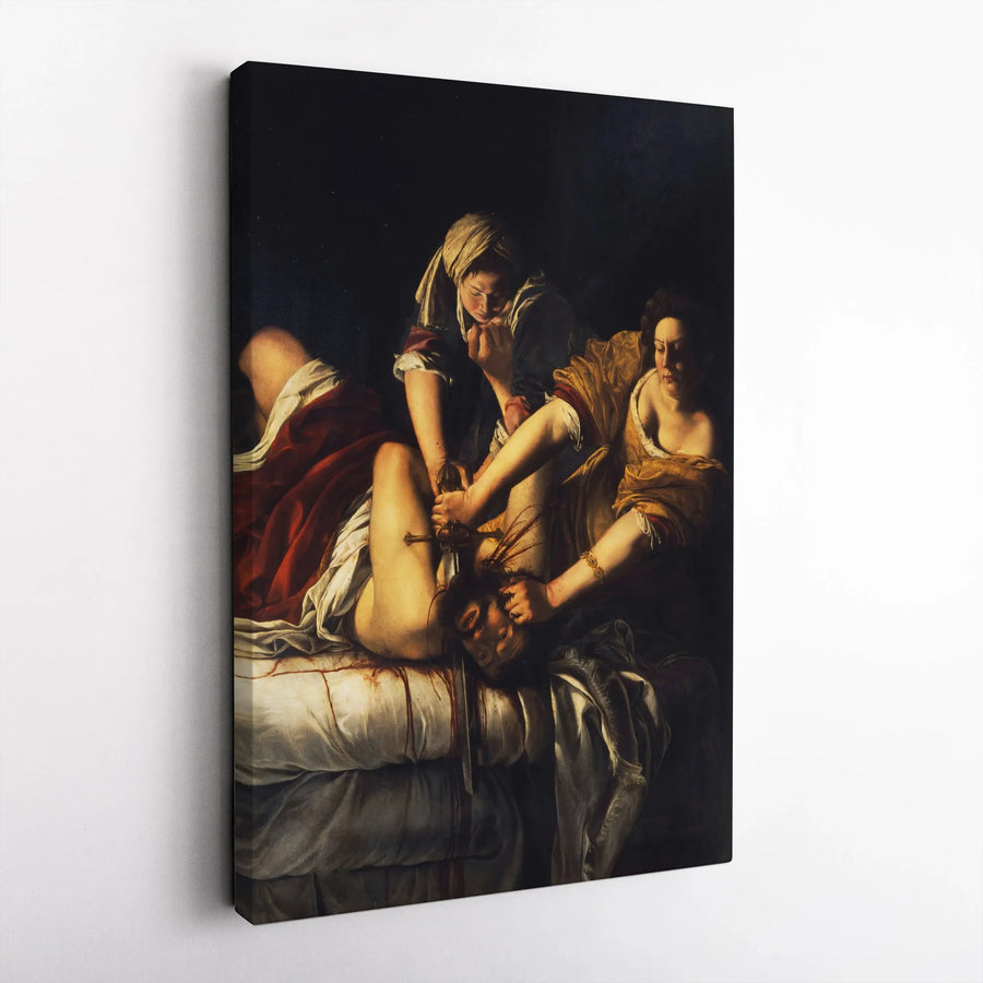 Judith Slaying Holofernes Canvas | Artemisia Gentileschi Baroque Wall Art | Premium Gallery Wrapped Print | Classic Renaissance Decor