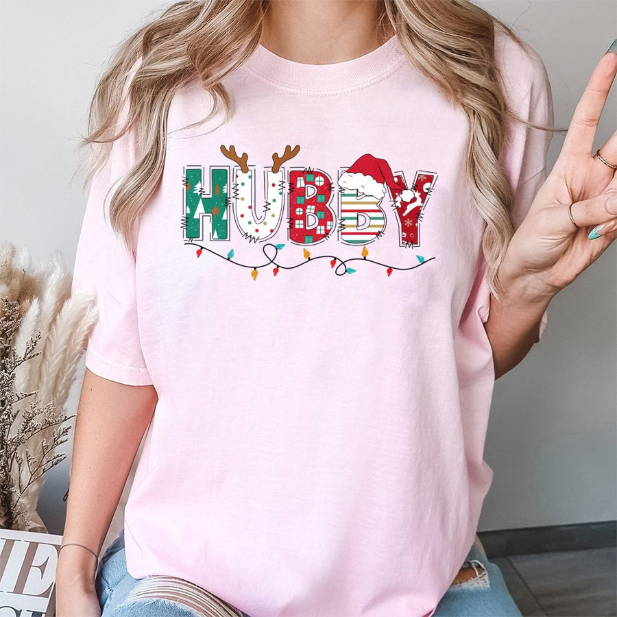 Wifey Christmas T-Shirt | Festive Reindeer & Santa Hat Design | 100% Premium Soft Cotton | Cute Matching Holiday Couple Gift For Wife