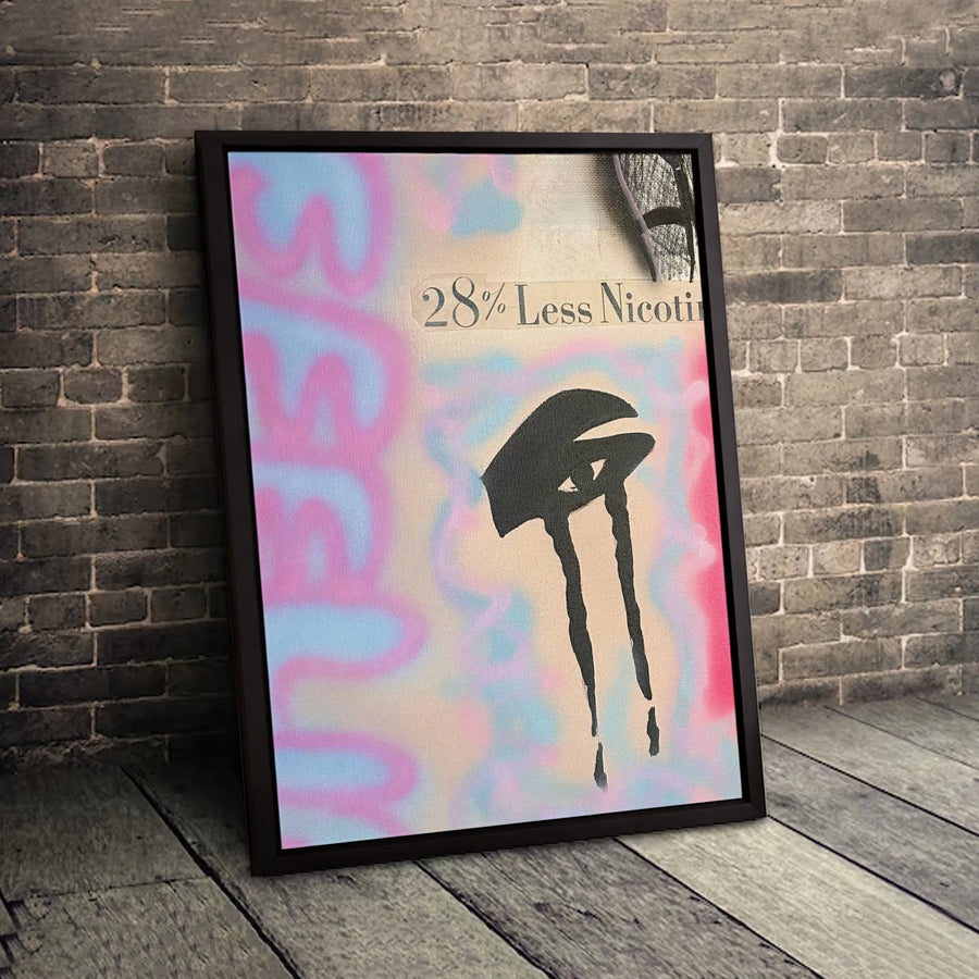 Abstract Crying Eye Wall Art | Graffiti Street Style Canvas Print | Premium Fade-Resistant Gallery Wrap | Edgy Home Decor For Modern Living Room