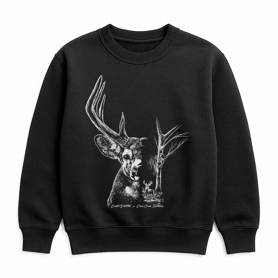Deer Hunting Sweatshirt | Whitetail Buck Line Art Graphic | Premium Cotton Blend | Nature Lover Hunter Gift Apparel