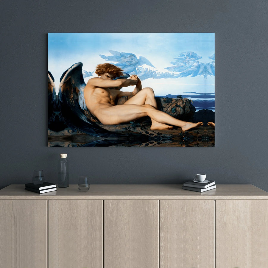 The Fallen Angel Canvas Print | Alexandre Cabanel Fine Art Reproduction | Gallery Wrapped Premium Wall Decor | Moody Romanticism Masterpiece Gift