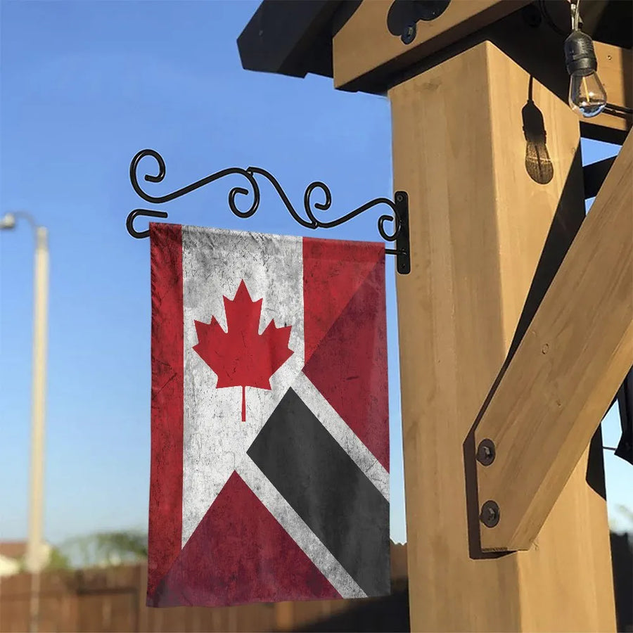 Canadian Trinidadian Heritage Flag | Distressed Combined National Flags Design | Premium Weather-Resistant Polyester | Outdoor Yard Decor & Patriotic Gift