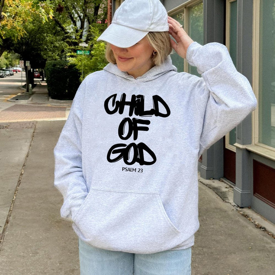 Child Of God Hoodie | Religious Psalm 23 Graffiti Design | Premium Cotton Blend | Christian Faith Apparel Gift For Men And Women