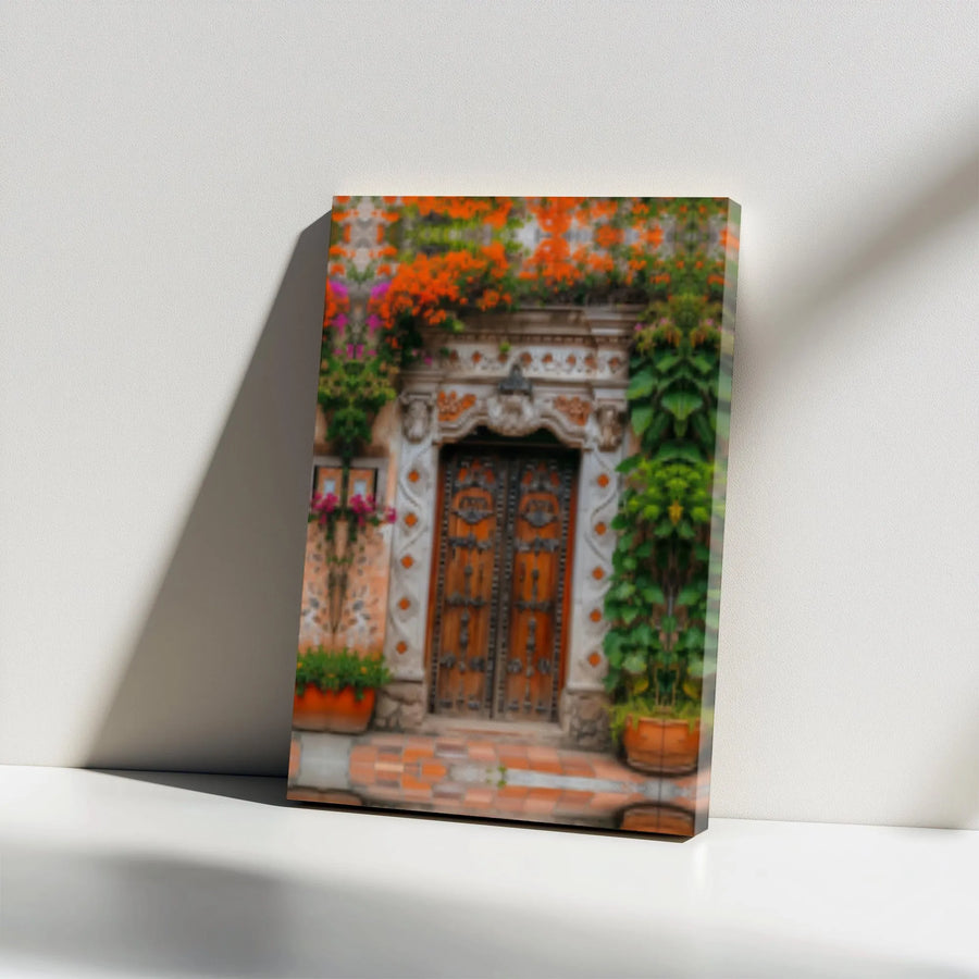Spanish Colonial Doorway Canvas Print | Ornate Architectural Wall Art | Gallery Wrapped Premium Canvas | Mediterranean Decor Gift For Home
