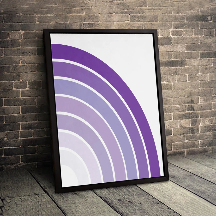 Abstract Purple Rainbow Canvas | Gradient Arches Wall Art | Premium Gallery-Wrapped Print | Modern Minimalist Home Decor Gift