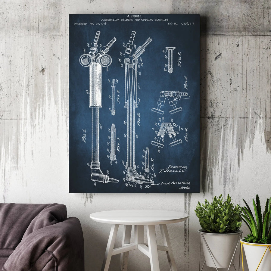 Welding Patent Art Blueprint Canvas | 1918 Industrial Invention Print | Gallery-Quality Decor | Gift for Welders and Engineers