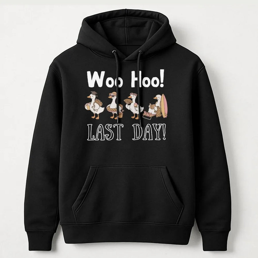 Last Day of School Hoodie | Funny Woo Hoo Goose Graphic Tee | Premium Cotton Comfort Colors Shirt | Student Teacher Graduation Gift