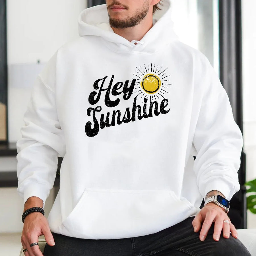 Retro Be Kind Hoodie | Hey Sunshine 70s Style Graphic | Premium Comfort Colors® Tee | Oversized Boho Positivity Gift for Her