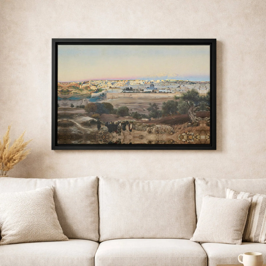 Jerusalem Wall Art Print | Historic Mount of Olives Landscape | Premium Gallery Canvas | Religious Home Decor Gift