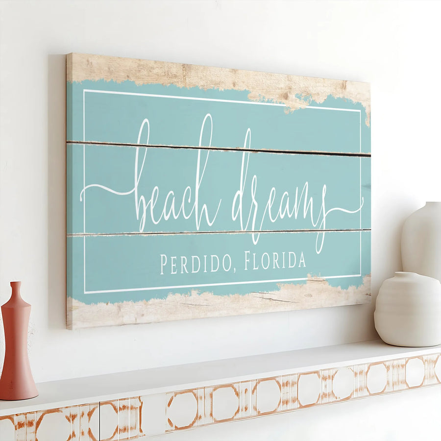 Beach Dreams Perdido Florida Canvas | Coastal Wall Art Decor | Premium Gallery Wrap Stretched Print | Gift For Beach Lovers And Home Stylists