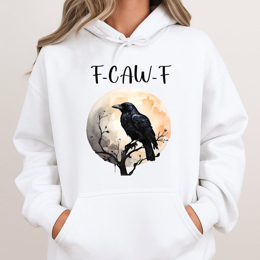 F-Caw-F Crow Hoodie | Sarcastic Funny Bird Graphic | Premium Cotton Blend Unisex Pullover | Edgy Gift for Humor Lovers