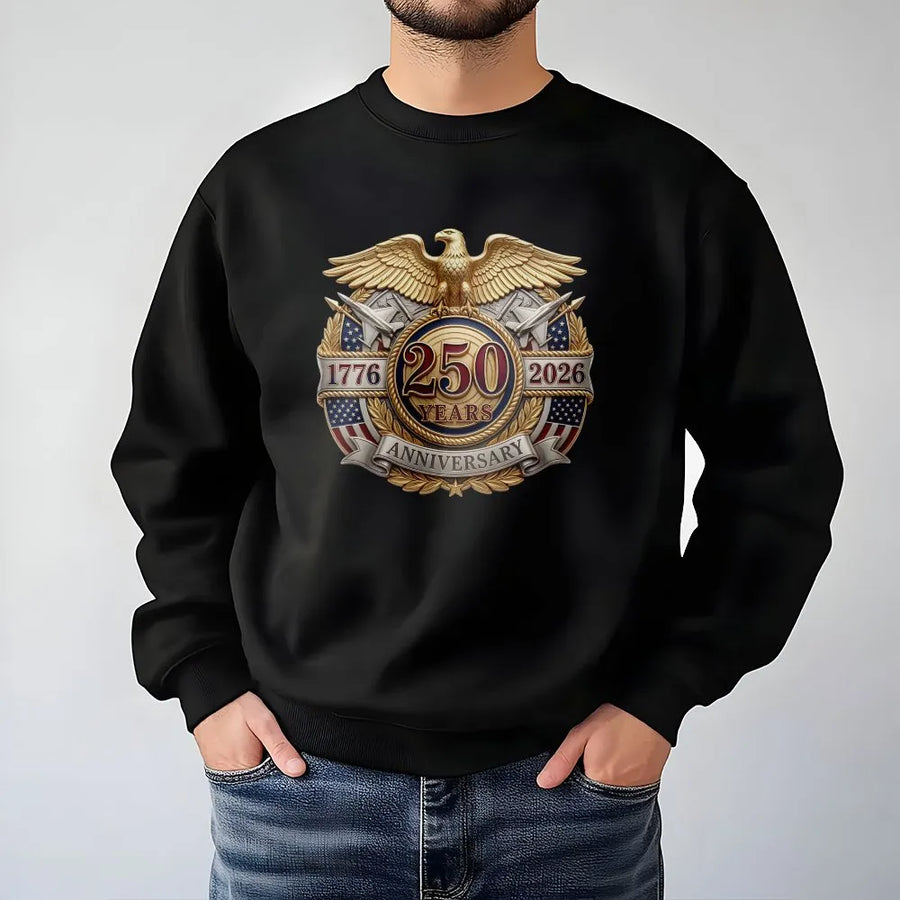 USA 250th Anniversary Sweatshirt | Commemorative 1776-2026 Eagle Crest | Premium Cotton Blend | Patriotic Collector's Gift for History Buffs