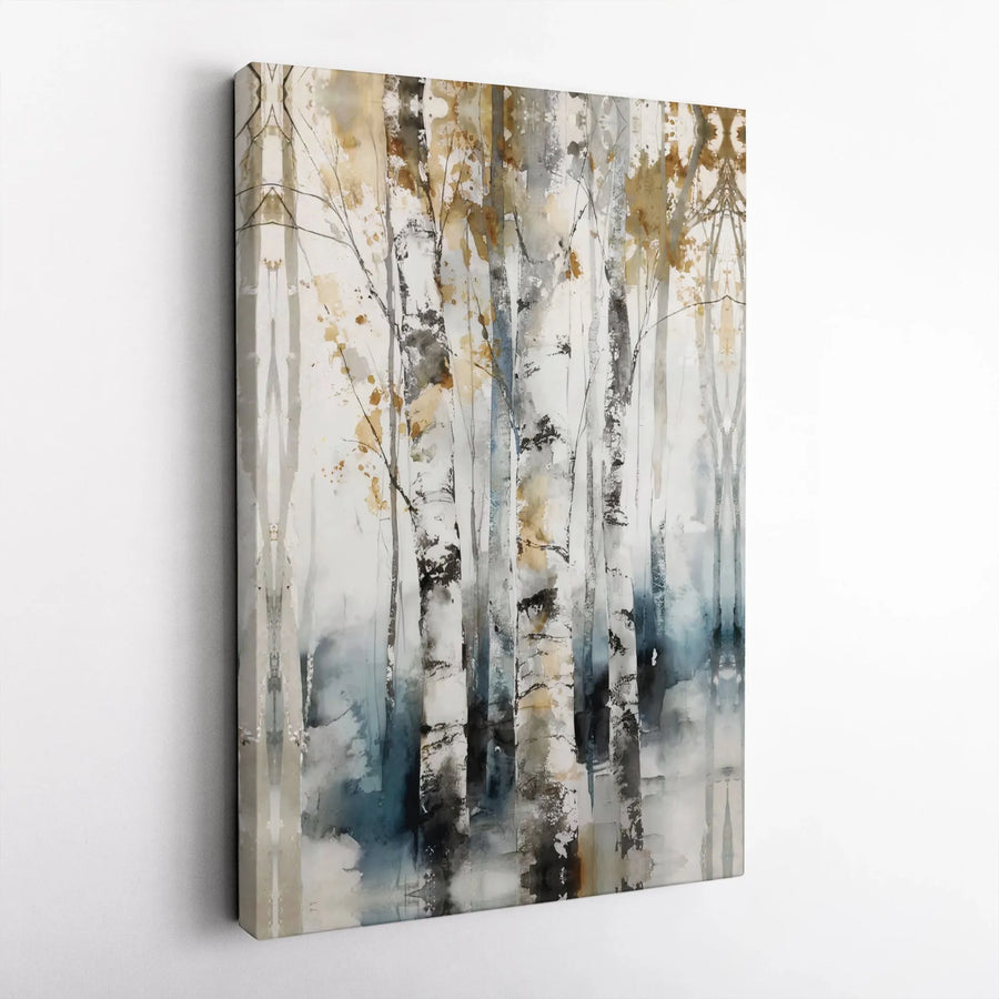 Birch Tree Forest Canvas Wall Art | Abstract Watercolor Nature Print | Gallery-Quality 1.25" Profile | Modern Minimalist Home Decor Gift