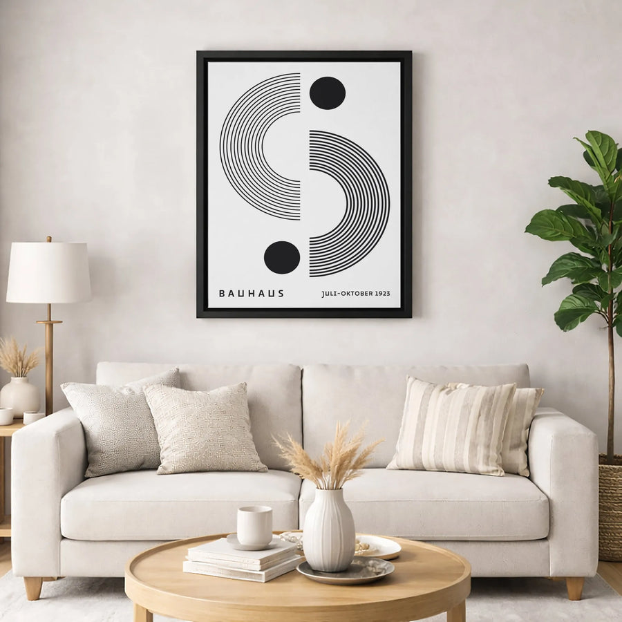Bauhaus Exhibition Poster Canvas | 1923 Geometric Abstract Line Art | Premium Gallery-Wrapped Print | Minimalist Home & Office Decor Gift