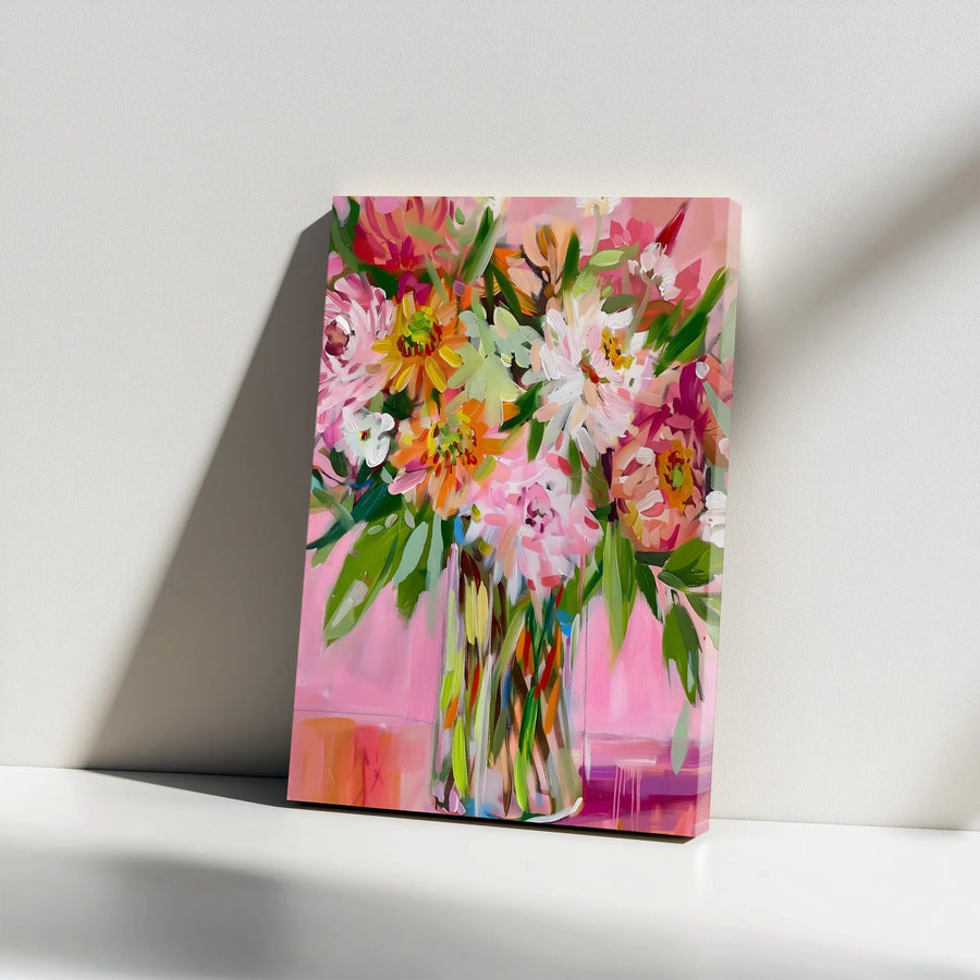 Abstract Floral Canvas Wall Art | Vibrant Impressionist Painting Print | Premium Gallery Quality | Living Room & Bedroom Decor Gift