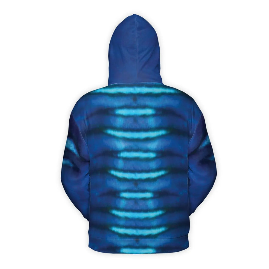 Psychedelic Cat 3D Hoodie | Blue Monster Creature Graphic Art | Premium Brushed Fleece Pullover | Festival Streetwear Gift for Men and Women