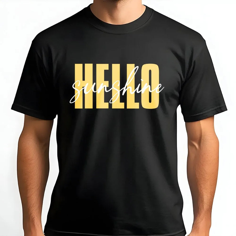 Hello Sunshine Shirt | Cute Summer Graphic Tee with Sunny Vibe | Premium 100% Cotton Top | Beach Trip & Family Vacation Outfit Gift