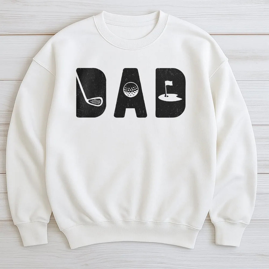 Funny Golf Dad Sweatshirt | Vintage Style DAD Graphic Tee | Premium Cotton Apparel | Father's Day Gift for Golfer