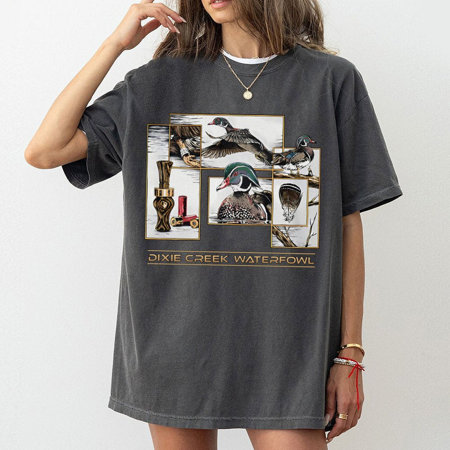 Duck Hunting T-Shirt | Dixie Creek Waterfowl Graphic Print | Premium 100% Cotton Apparel | Gift for Outdoorsman and Hunter
