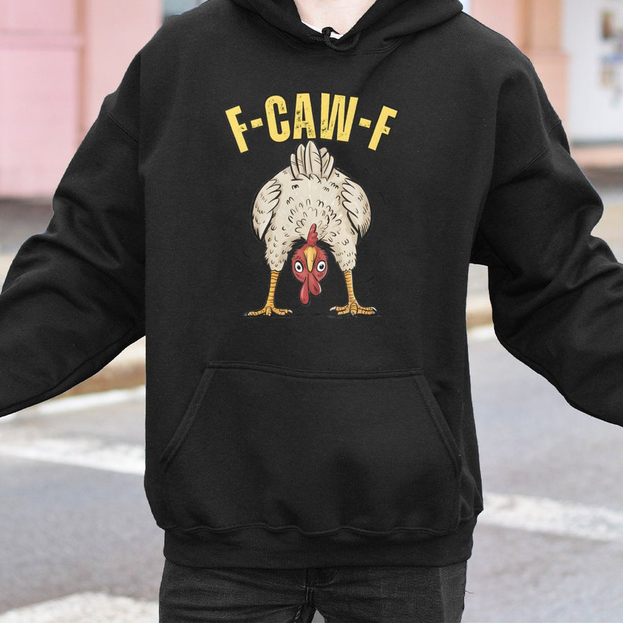 Funny Chicken Hoodie | F-Caw-F Farm Humor Graphic | Premium Cotton Blend | Gift for Farmers and Poultry Lovers