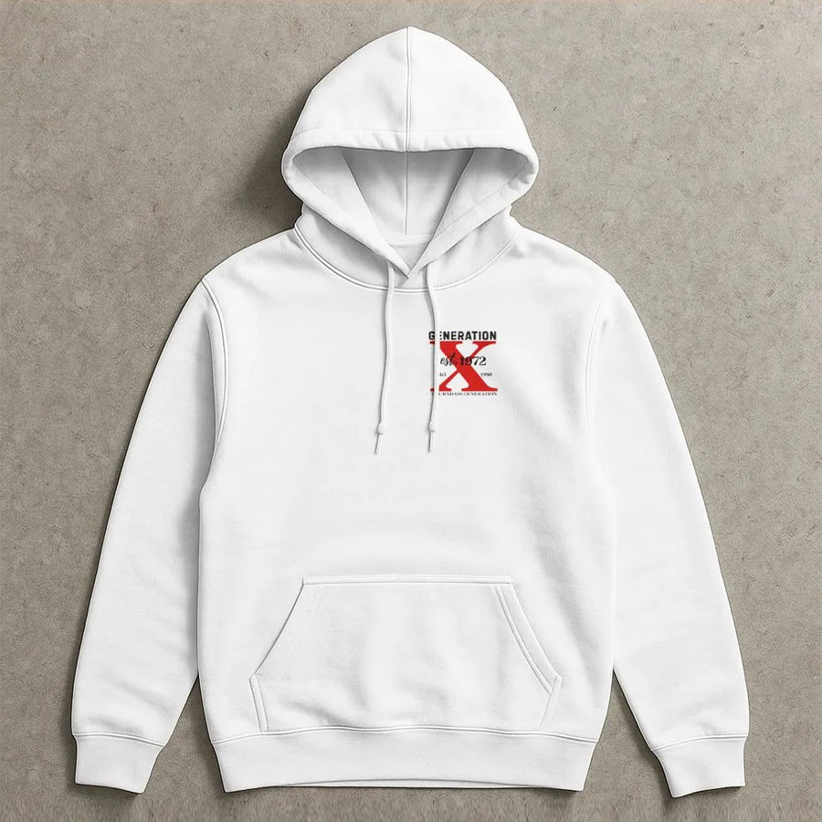 Generation X Hoodie | Est 1972 The Badass Generation Graphic | Premium Cotton Shirt | Nostalgic Birthday Gift for Gen Xer