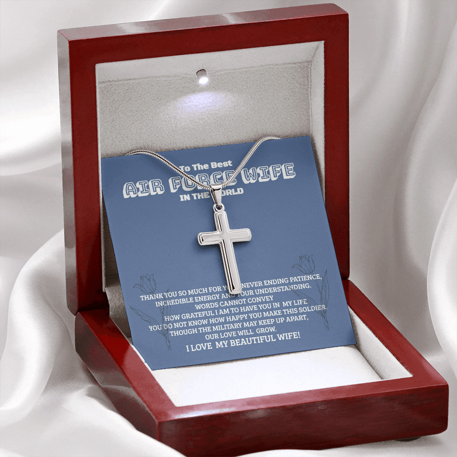 Air Force Wife Cross Necklace