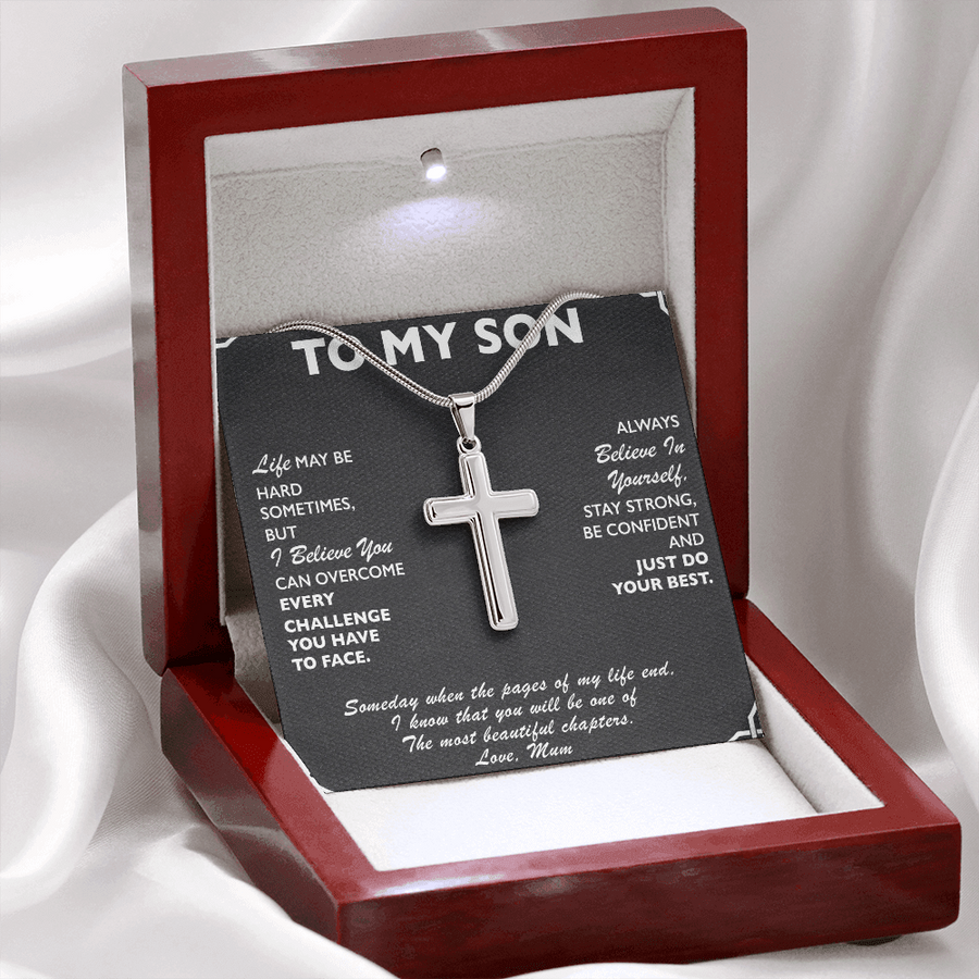 SU002 // Collier avec croix // Cadeau pour fils