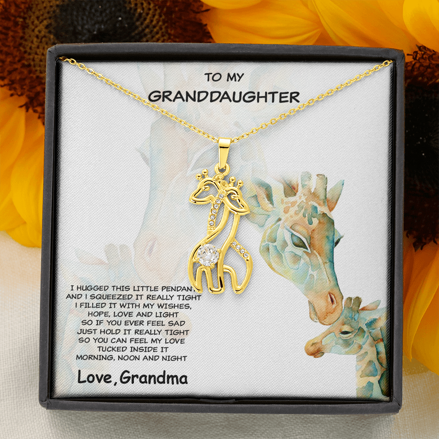 Granddaughter Giraffe Pendant Necklace Hugs from Grandma