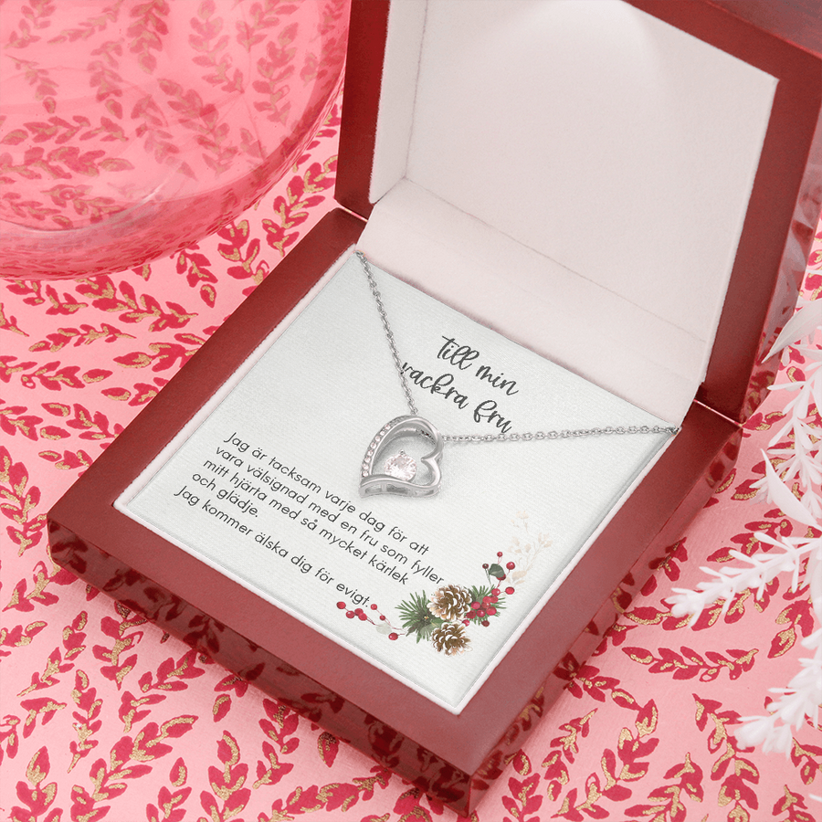 Till Min Vackra Fru - Swedish Language Gift, Forever Love Necklace from Husband