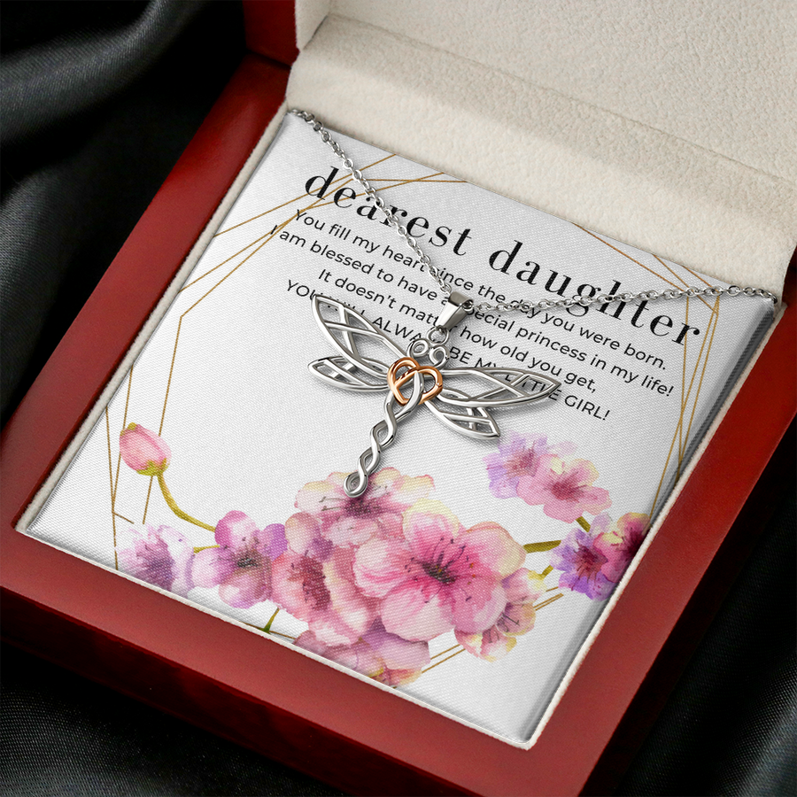Dearest Daughter Garden Dragonfly Pendant Necklace