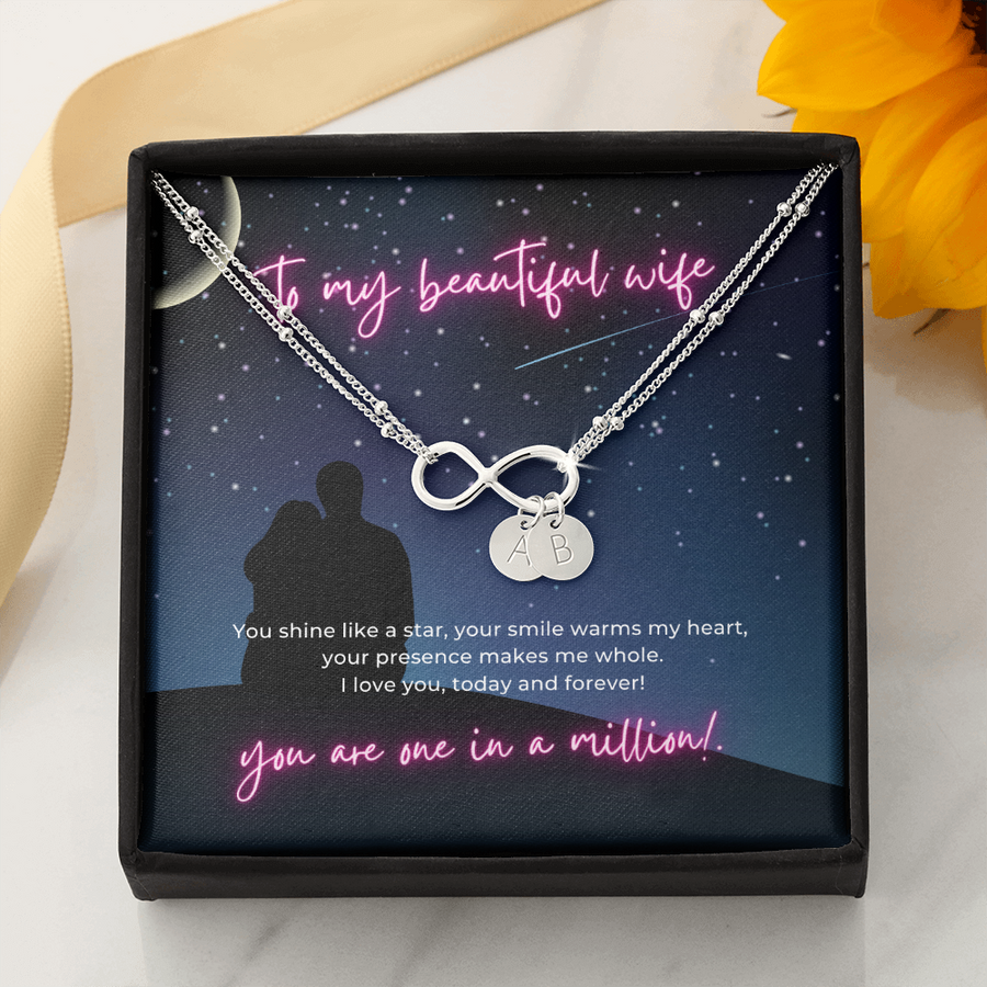 Today and Forever Infinity Bracelet With Custom Monogram For Beautiful Wife