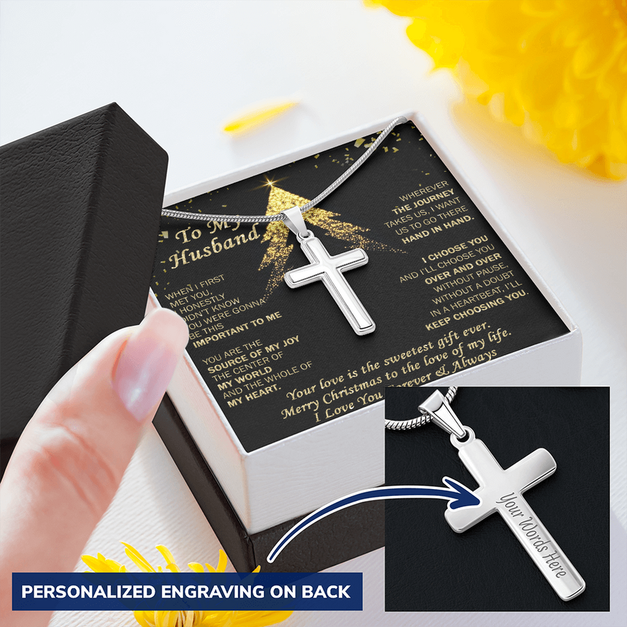Gift For Husband - Sweetest Gift Ever - Cross Necklace