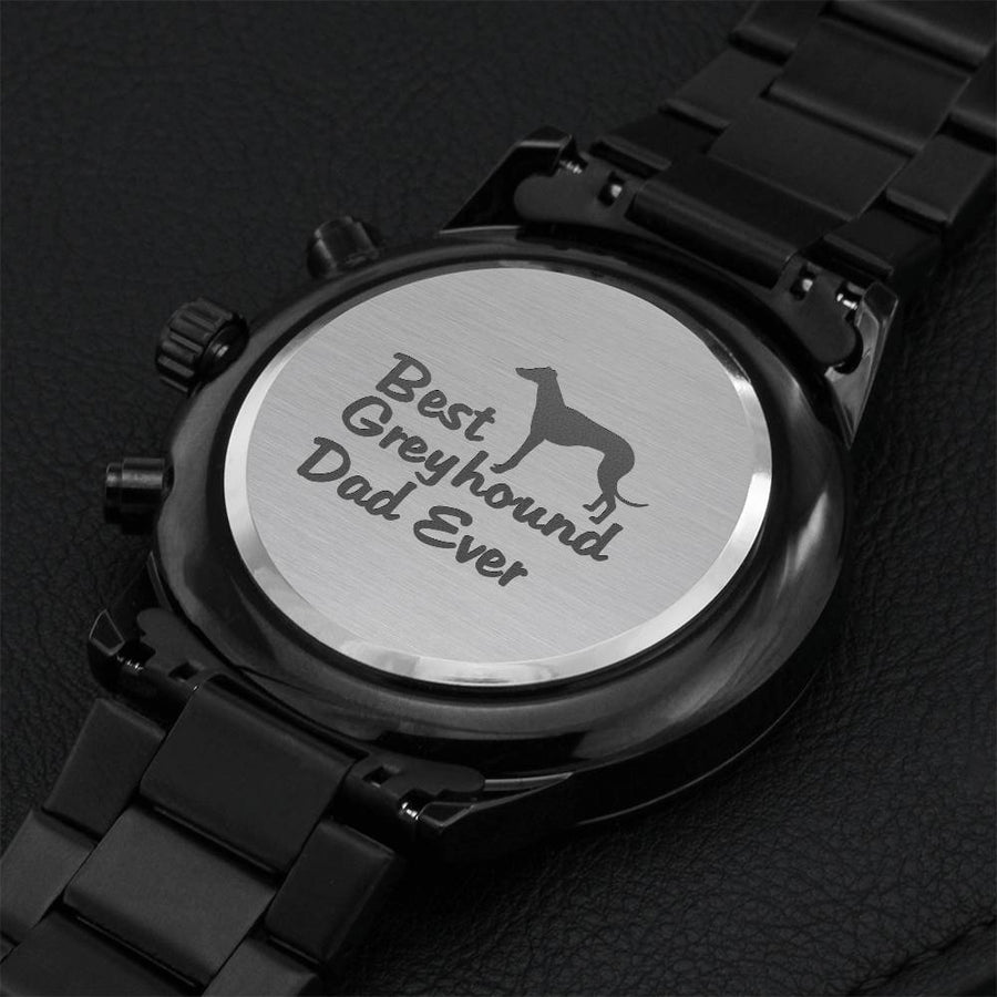 Best Greyhound Dad Ever Engraving Chronograph Watch