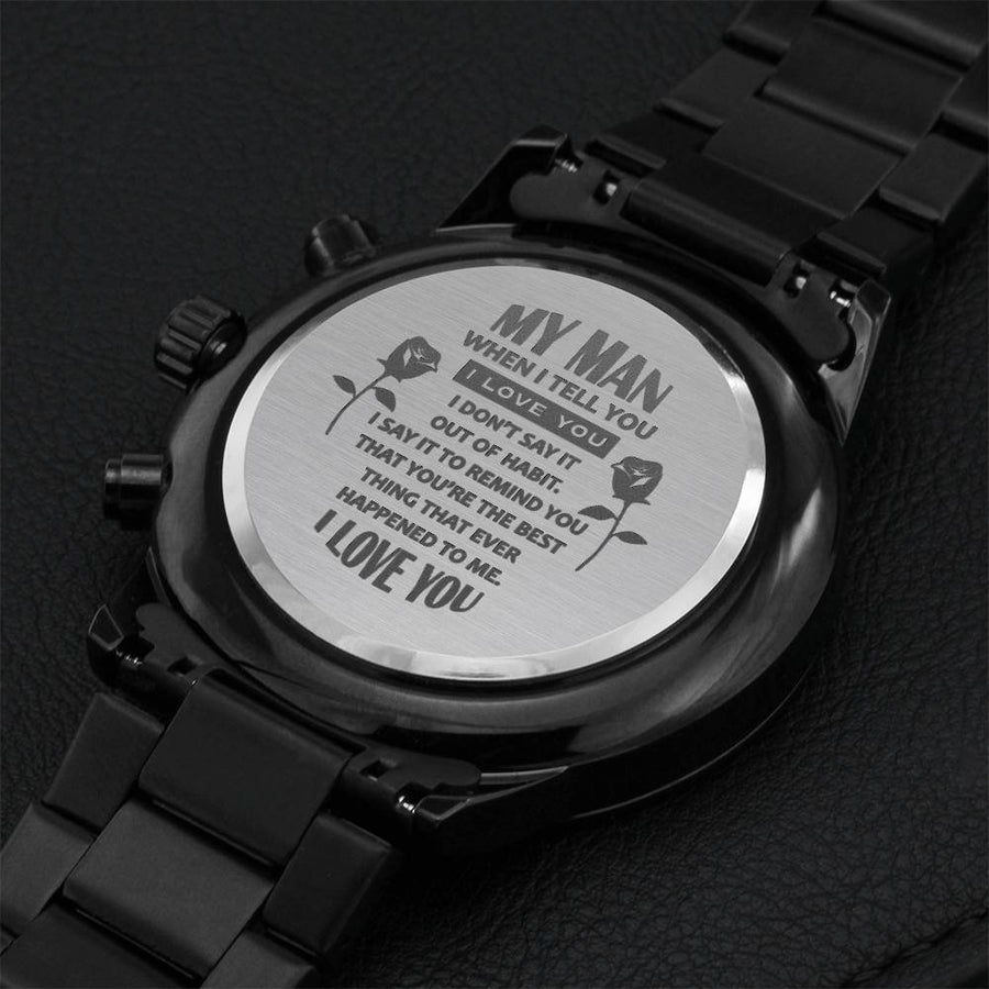 Perfect Gift For Husband Boyfriend Future Husband Soulmate Engraving Chronograph Watch