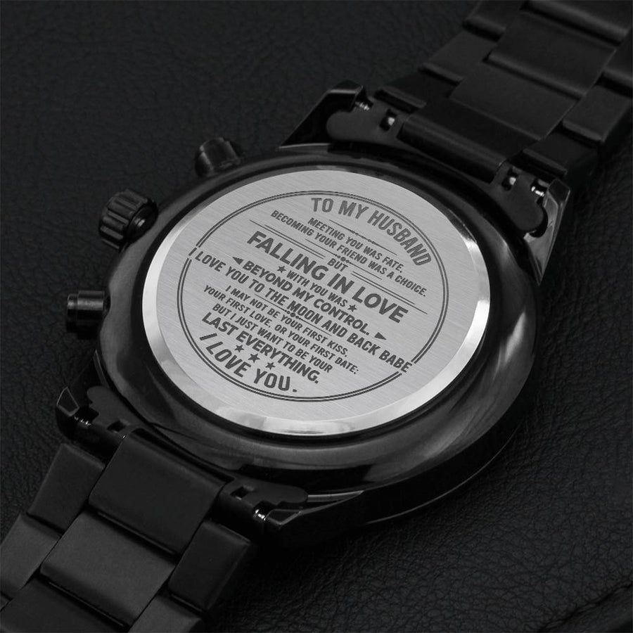 Gift For Husband - To The Moon And Back - Watch Engraving Chronograph Watch