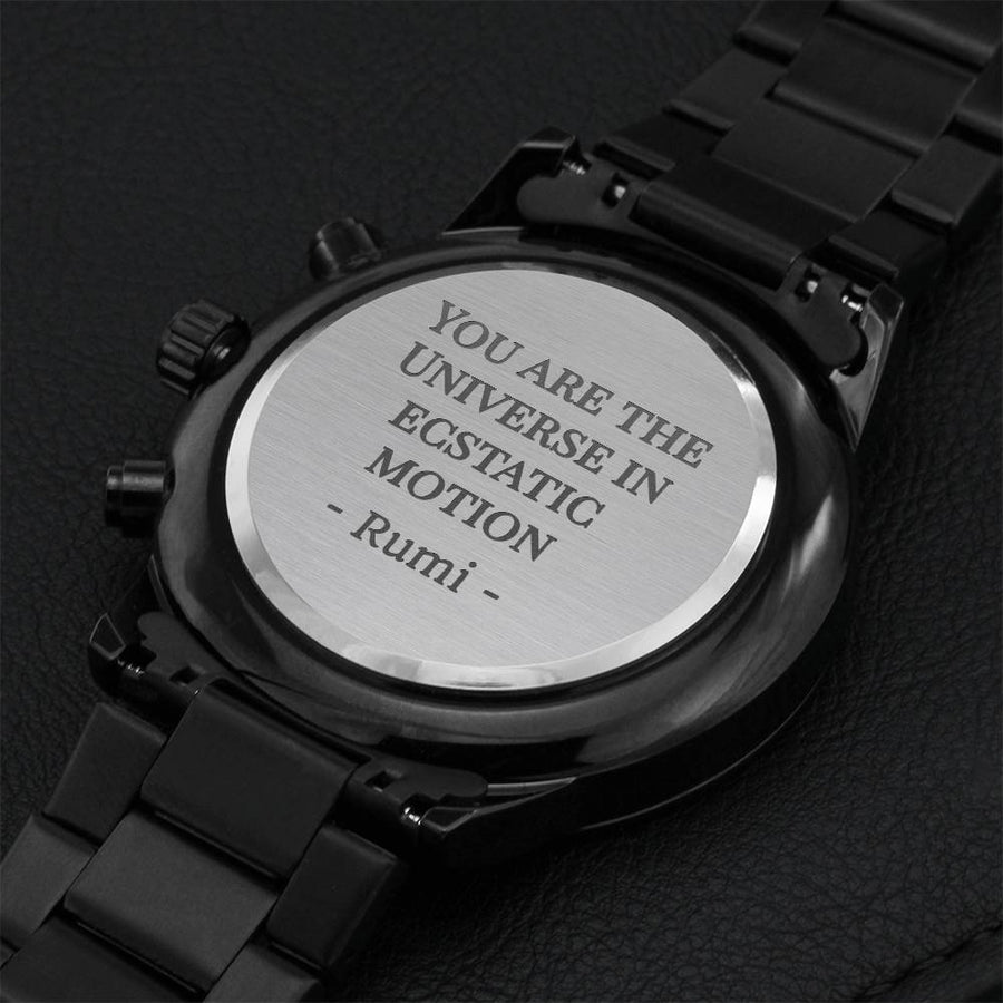 You Are The Universe In Ecstatic Motion - Rumi Quote Chronograph Watch Engraving Chronograph Watch