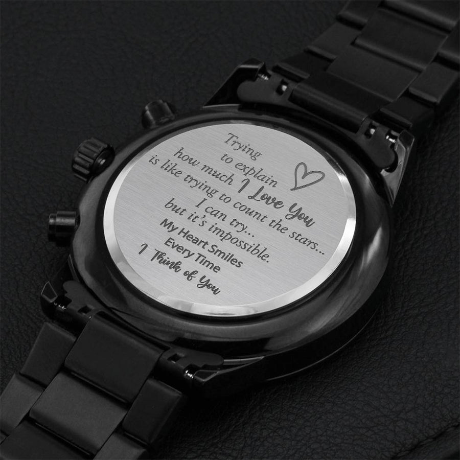 Best Gift For Husband. Birthday Gift Anniversary Gift. Christmas Gift. 1 Engraving Chronograph Watch