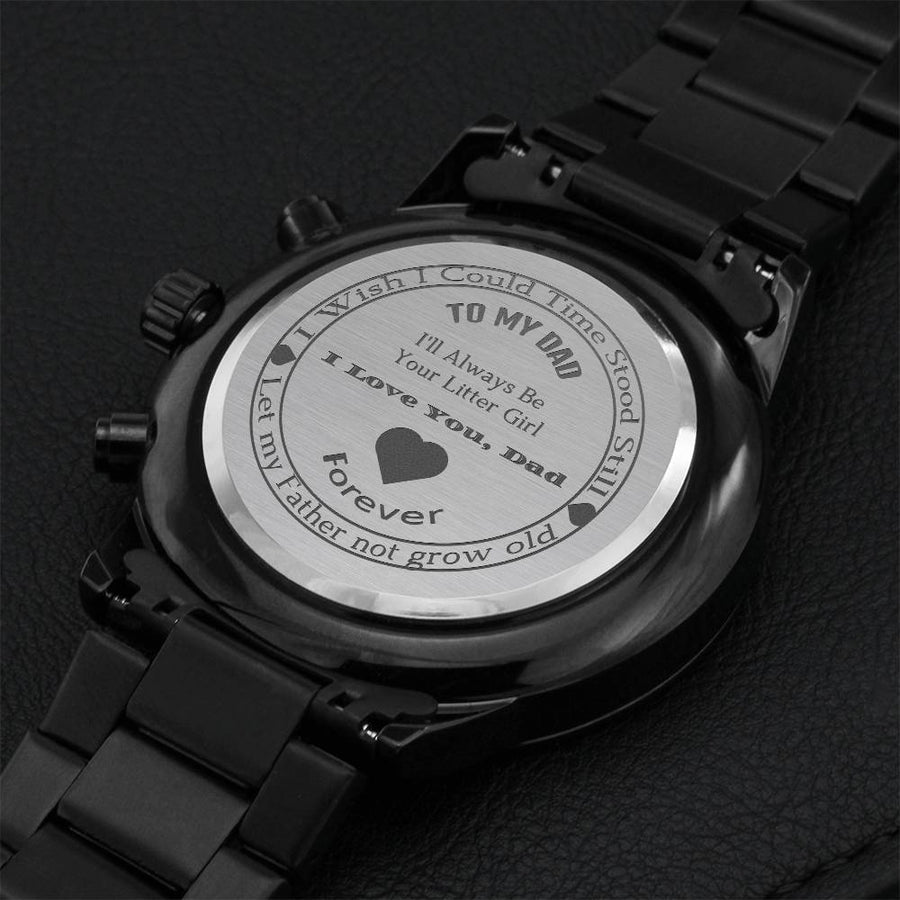 Custom Engraved Watch For Dad Watch Gift For Dad Meaningful Gift For Father On Father's Day Gift For Him For Husband. Engraving Chronograph Watch